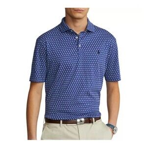 Polo Ralph Lauren Size XL Classic Fit Polo Shirt Blue Paisley Print Preppy